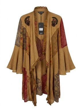 Young Threads Patchwork Kimono Duster - Embroidery - Layering Piece